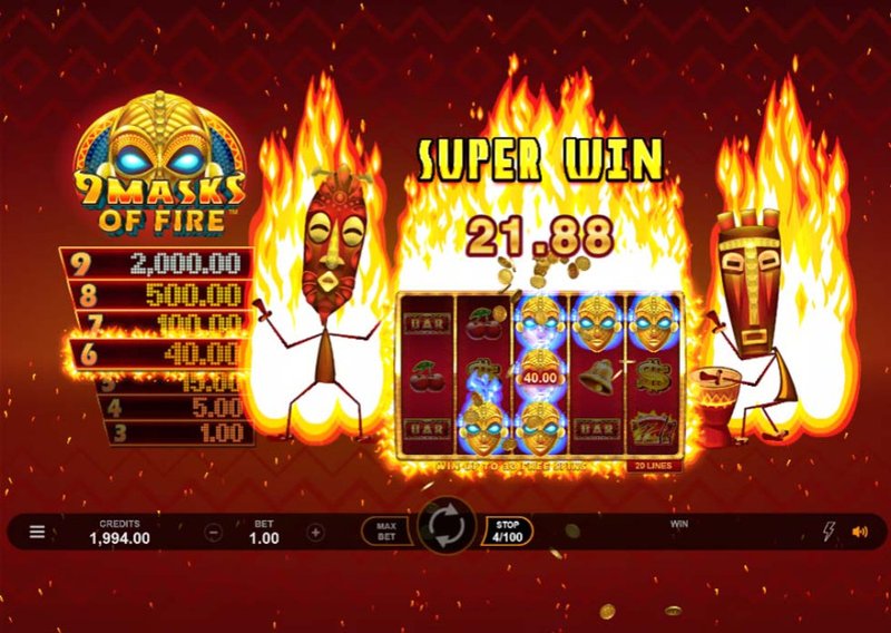 Comment choisir le casino idéal pour jouer à 9 Masks of Fire, demo 9 masks of fire